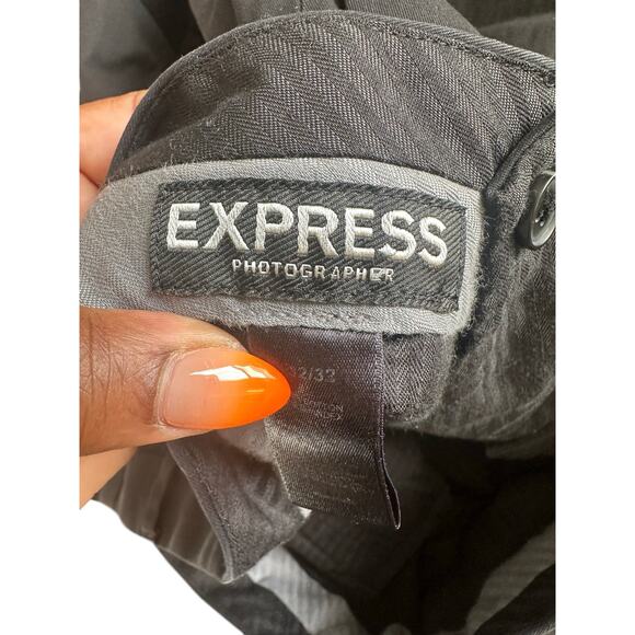 Express Men's Black Photographer Office Work Straight Leg‎ Dress Pants 32 x 32 - Picture 2 of 11